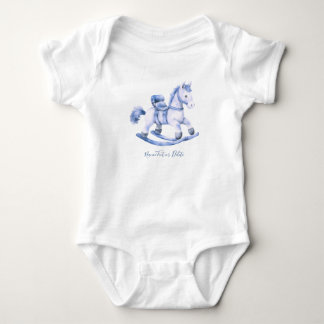 Blue Rocking Horse Baby Bodysuit Strampler