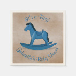 Blue Rocking Horse Baby Dusche Serviette