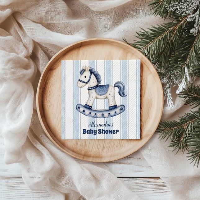 Blue Rocking Horse Baby Dusche Serviette (Von Creator hochgeladen)