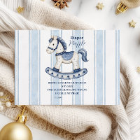 Blue Rocking Horse Baby Shower Diapper Raffle
