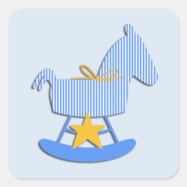 Blue Rocking Horse Baby Sticker (Vorderseite)