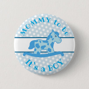 Blue Rocking Horse Es ist eine Kinderdusche Button