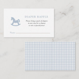 Blue Rocking Pferd Baby Boy Dusche Windeln Raffle Begleitkarte