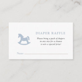 Blue Rocking Pferd Baby Boy Dusche Windeln Raffle Begleitkarte