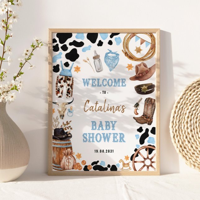 Blue Rodeo Western Cowboy Baby Dusche Willkommen Poster (Von Creator hochgeladen)