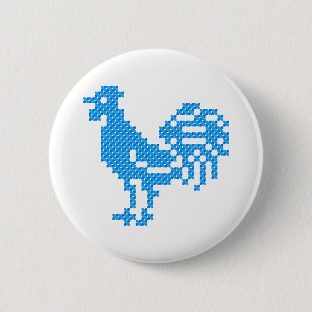 Blue Rooster Button (Vorderseite)