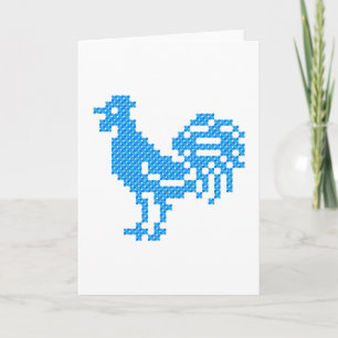 Blue Rooster Feiertagskarte