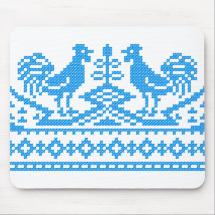 Blue Rooster Kreuzstich Mousepad