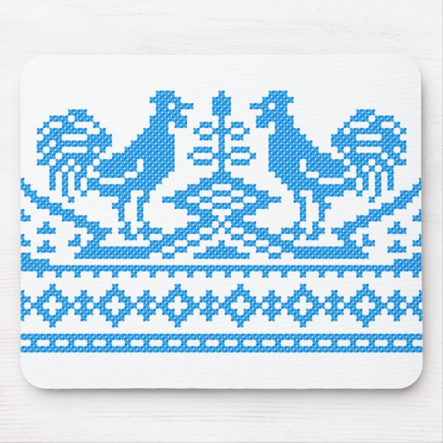 Blue Rooster Kreuzstich Mousepad (Vorne)