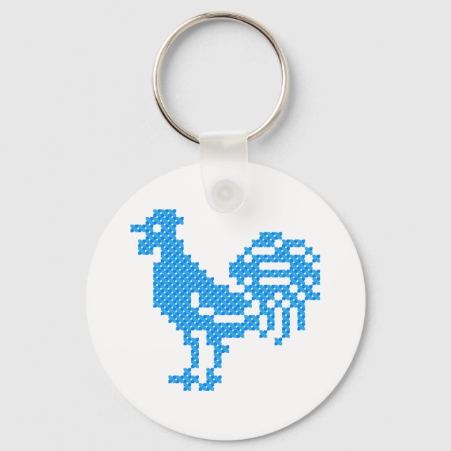 Blue Rooster Schlüsselanhänger (Vorderseite)