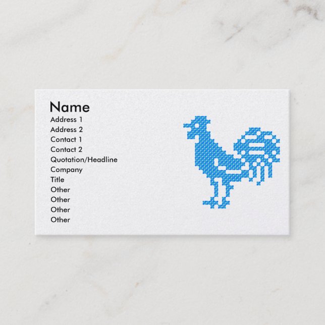 Blue Rooster Visitenkarte (Vorderseite)