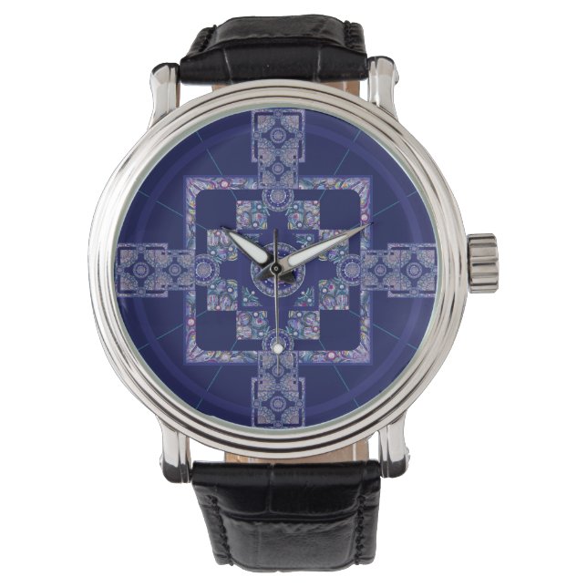 Blue Rosace Armbanduhr (Vorderseite)
