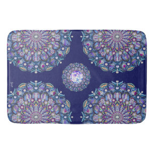 Blue Rosace Badematte