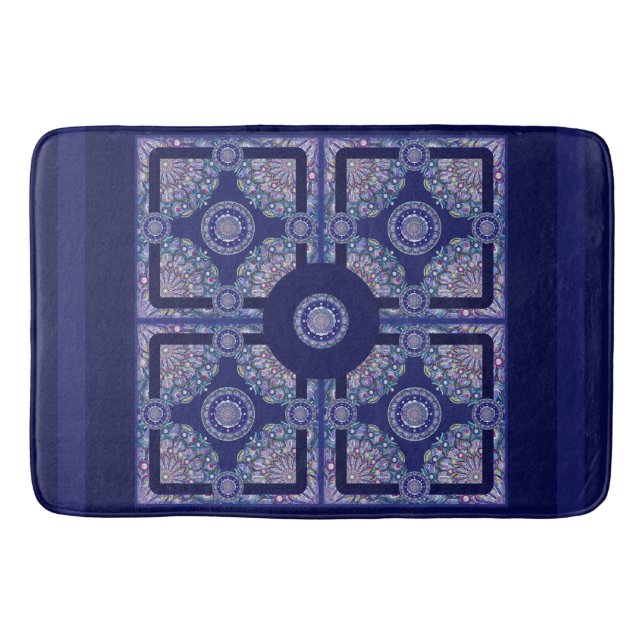 Blue Rosace Badematte (Vorderseite)