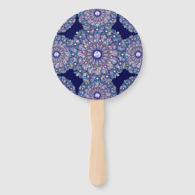 Blue Rosace Fächer (Rückseite)