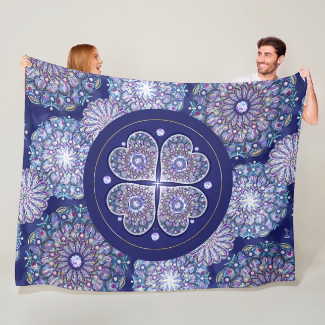 Blue Rosace Fleecedecke (Beispiel)