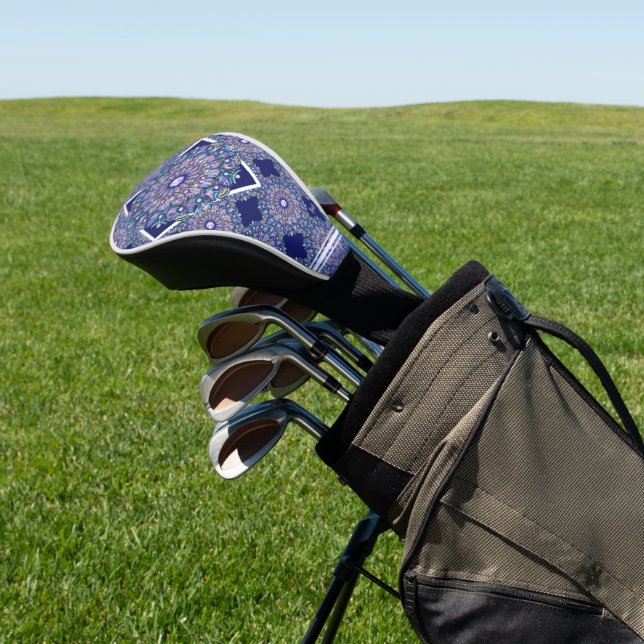 Blue Rosace Golf Headcover (In SItu)