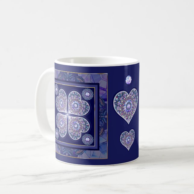 Blue Rosace Kaffeetasse (Vorderseite Links)
