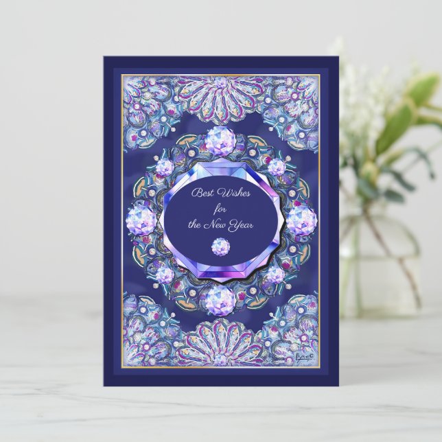 Blue Rosace Karte (Stehend Vorderseite)