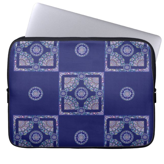 Blue Rosace Laptopschutzhülle (Vorderseite)