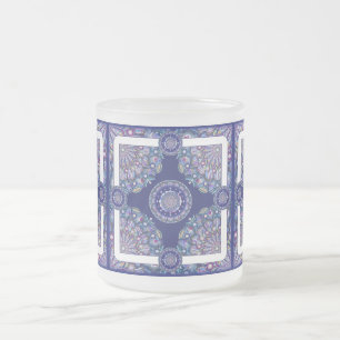 Blue Rosace Mattglastasse