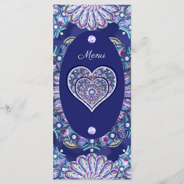 Blue Rosace Menükarte (Rückseite)