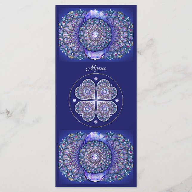 Blue Rosace Menükarte (Rückseite)