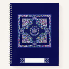 Blue Rosace Notizbuch