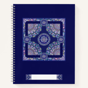 Blue Rosace Notizbuch