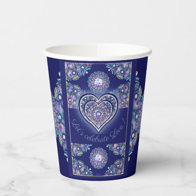 Blue Rosace Pappbecher (Links)