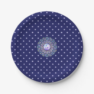 Blue Rosace Pappteller