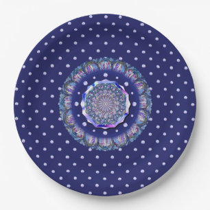 Blue Rosace Pappteller