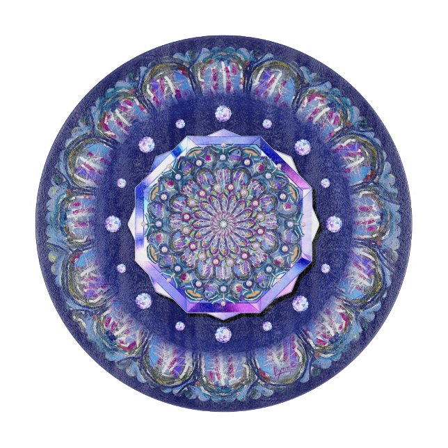 Blue Rosace Schneidebrett (Vorderseite)