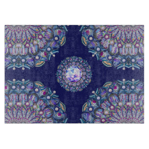 Blue Rosace Schneidebrett