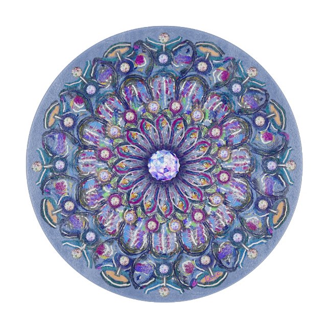 Blue Rosace Schneidebrett (Vorderseite)