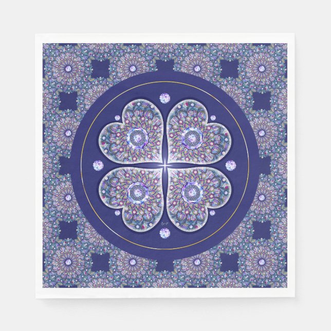 Blue Rosace Serviette (Vorderseite)