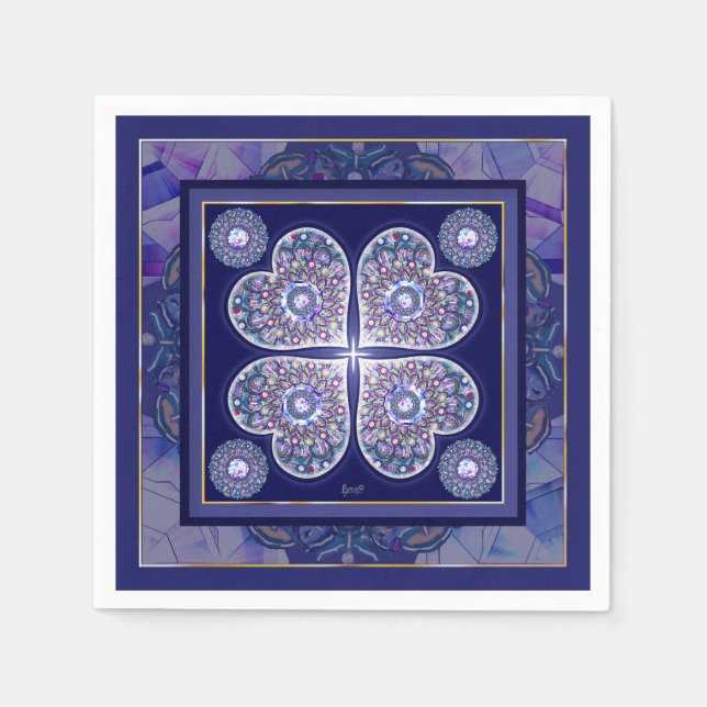 Blue Rosace Serviette (Vorderseite)