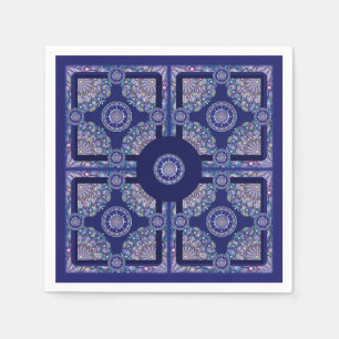 Blue Rosace Serviette