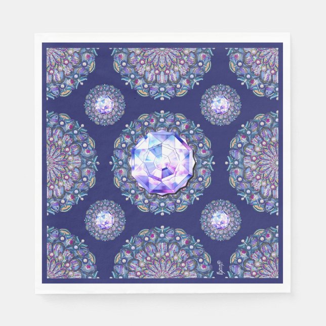 Blue Rosace Serviette (Vorderseite)