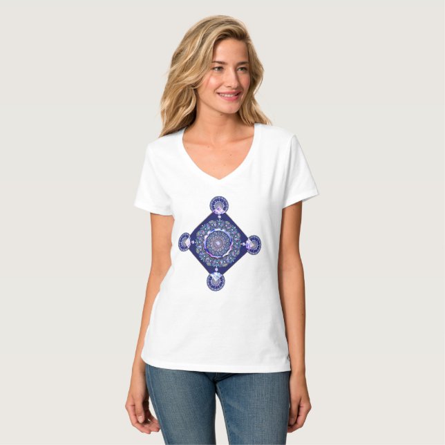 Blue Rosace T - Shirt (Vorderseite Vollansicht)