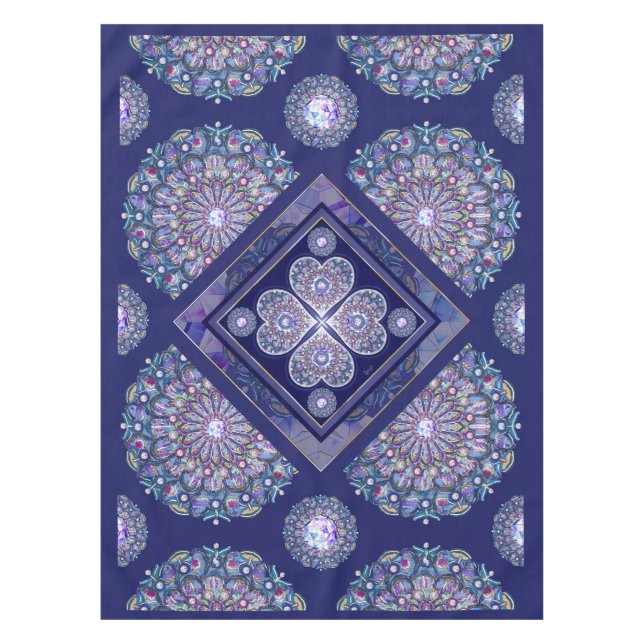 Blue Rosace Tischdecke (Vorderseite)