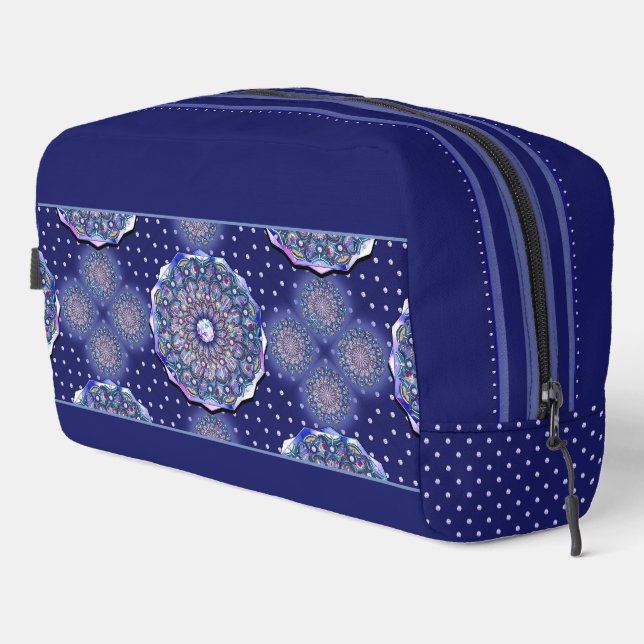 Blue Rosace Waschbeutel (Rechte Ecke)