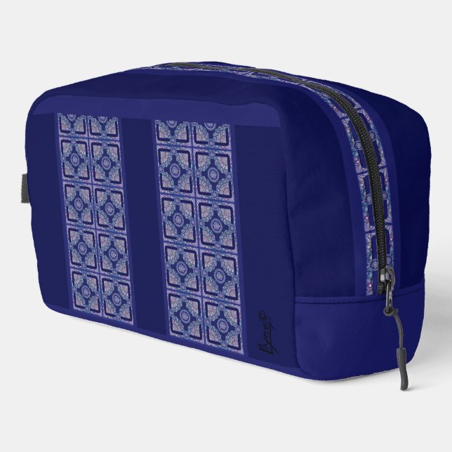 Blue Rosace Waschbeutel (Rechte Ecke)