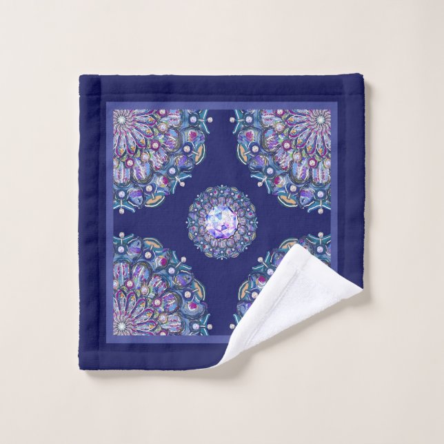 Blue Rosace Waschlappen (Waschlappen)
