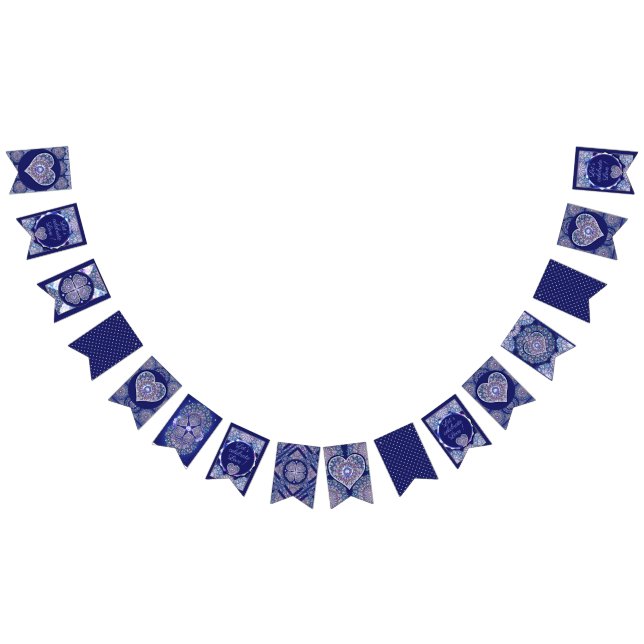 Blue Rosace Wimpelkette (Alle)