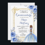 Blue Rose Blume Quinceañera Einladung<br><div class="desc">Blue Rose Blume Quinceañera Einladung Mis Quince Anos,  15. Geburtstag, </div>