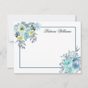 Blue Rose Bouquet Blume Personalisiert Mitteilungskarte