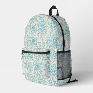 Blue Rose Bouquet Garden Blumenmuster Bedruckter Rucksack