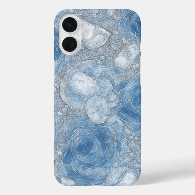 Blue Rose Bubble Brew - IPhone 16 Fall Plus Hülle (Rückseite)