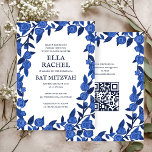 Blue Rose Custom Bat Bar Mitzvah QR Code Girl Einladung<br><div class="desc">Perfekte Karte, um eine Fledermausmitzvah, Bar mitzvah oder andere jüdische Feier anzukündigen! Handgemachte Kunst für Sie! Vollständig anpassbar! Klicken Sie auf "Personalisieren" oben, um den Text zu bearbeiten und Ihren Link zum QR-Code hinzuzufügen. Klicken Sie auf "Bearbeiten mit dem Design-Tool", um die Schriftart, Farben und Platzierungen anzupassen und das Design...</div>